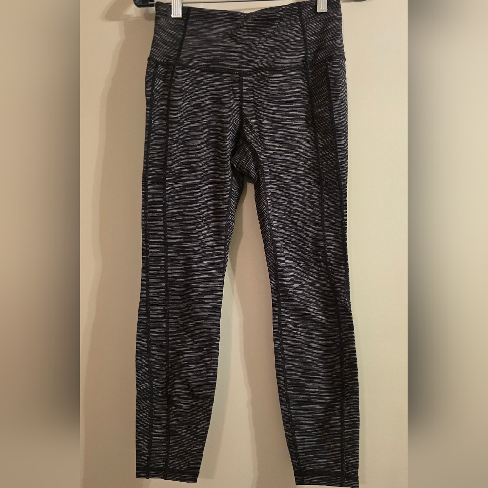 Athleta Black Striped Yoga Long Pants / Joggers  Size S
